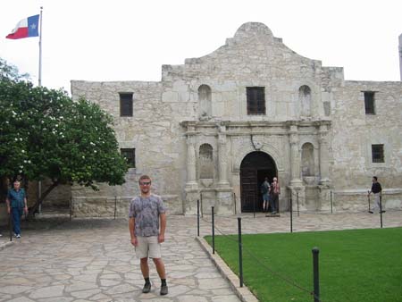 In front of the Alamo, San Antonio.